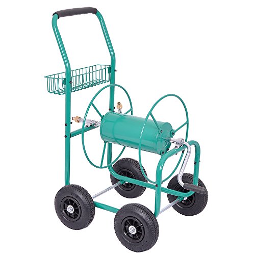 HydroSure 150m Heavy Duty Hose Reel Cart with Basket